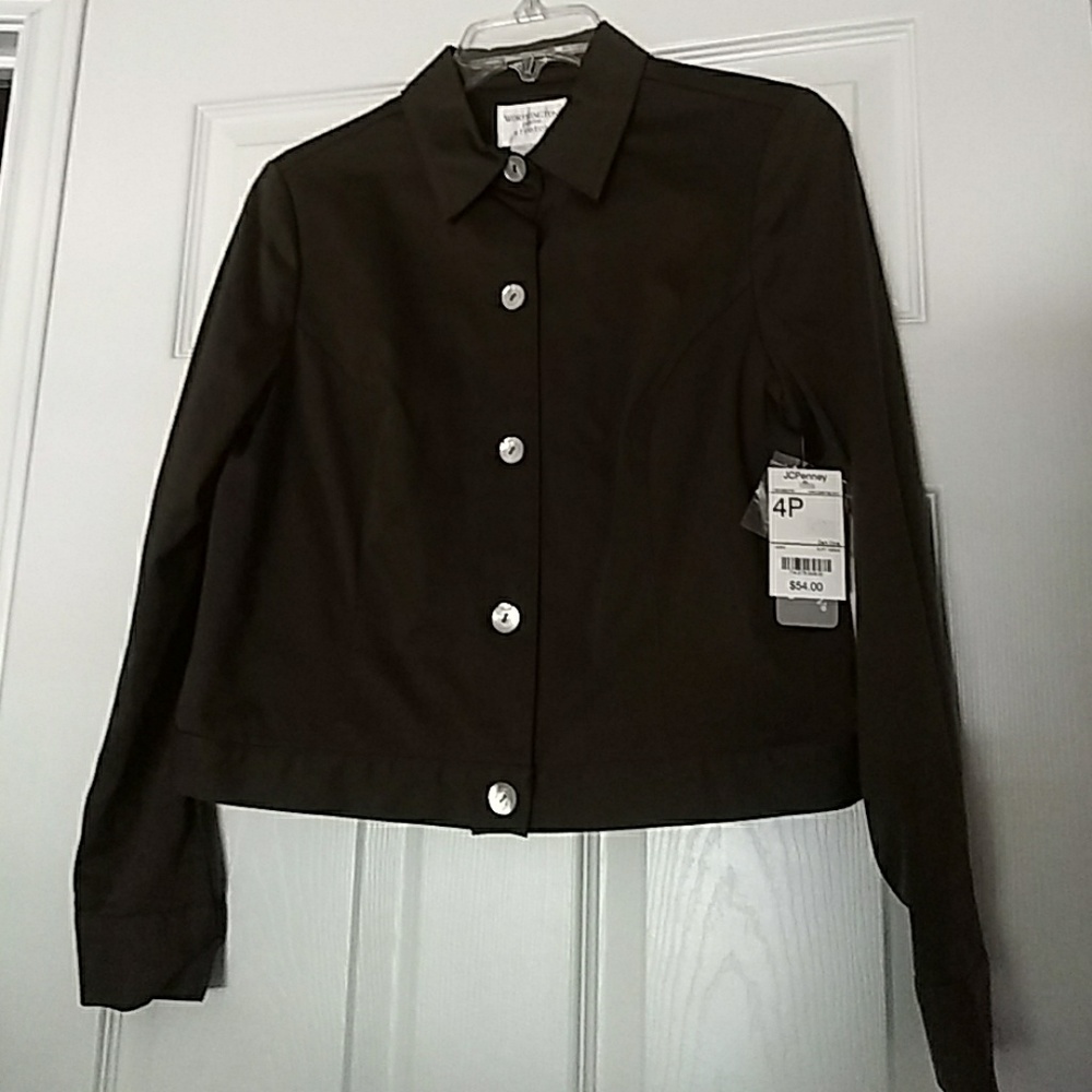 NWT Worthington 4P Dark Olive cropped blazer